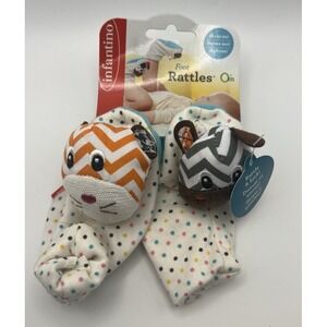 Infantino Baby Foot Rattles Zebra and Tiger New with Tags Polkadot Cute